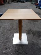 Square Topped Single Pedestal Table 60x60x76cm
