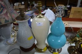 Three Pottery Lamp Bases