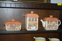 Saddler Novelty Teapot Set, Biscuit Barrel, etc.