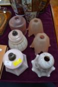Six Vintage Glass Lampshades