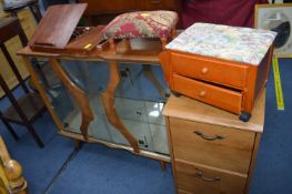 1950's Glass Display Cabinet plus Two Drawer Filin
