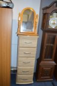 Tall Five Drawer Chest plus Dressing Table Mirror