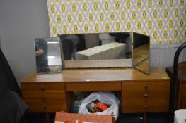 Retro Teak Dressing Table with Triple Mirror (AF)