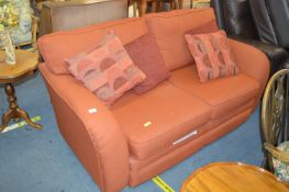Brick Red Upholstered Two Seat Sofa