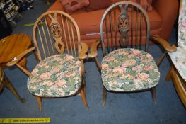 Pair of Ercol Windsor Style Armchairs