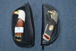 Two Franklin Mint Eagle Head Collectors Knives