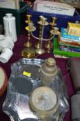 Brass Candlesticks, Trays, etc.