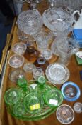 Cut Glass Vases, Dressing Table Set, etc.