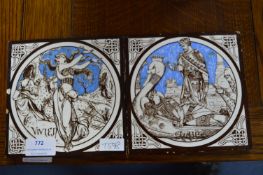 Two Victorian Minton Tiles circa 1876
