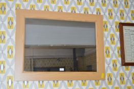 Modern Light Oak Effect Framed Wall Mirror