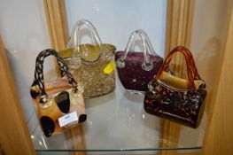Four Murano Glass Handbags
