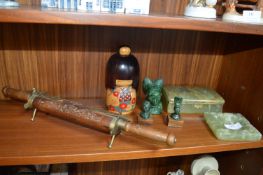 African Carved Figures plus Onyx Ashtray