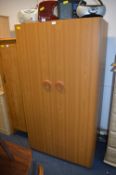 Teak Effect Double Wardrobe
