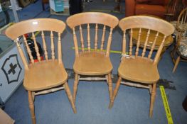 Three Country Style Kitchen Chairs