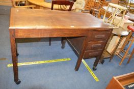Edwardian Oak Three Drawer Desk