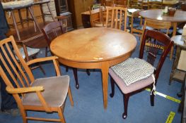 Circular Teak Dining Table with Assorted Four Chai