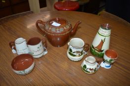 Carlton Ware; Jugs and Vase plus a Doulton Teapot