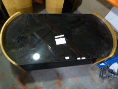 *Oval Glass Topped Coffee Table