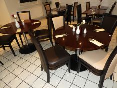 *Two 1m Circular Mahogany Topped Dining Tables on