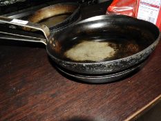 *Three Black Iron Saute Pans