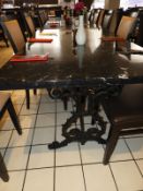 *90x150cm Simulated Marble Topped Table on Cast Ir