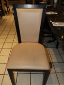 *50 High Back Dark Wood Framed Dining Chairs with