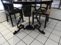 *90cm Circular Table with Black Heat Resistant Top