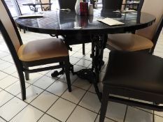 *115cm Circular Table with High-Gloss Black Heat R