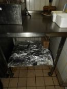 *Mobile Stainless Steel Corner Preparation Unit with Upstand to Rear & Right and Undershelf