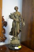 Classical Style Spelter Figure - La Jeunesse by A.J. Scott