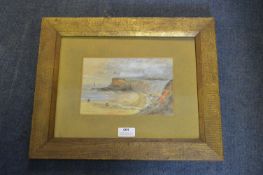 Gilt Framed Pastel Seascape of Saltburn 1904