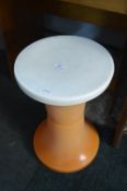 1970's Orange Plastic Stacking Stool