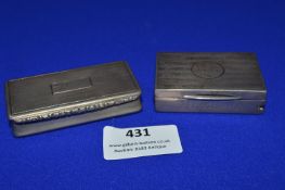 Two Hallmarked Sterling Silver Snuff Boxes