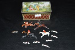 Lead Hunting Figures; Horses, Riders and Hounds
