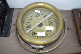 Brass Framed Gimbal Mounted Ships Compass