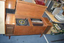 Teak Music Centre Containing Turntable, and Alba Tuner