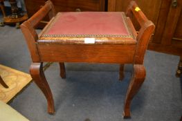 Edwardian Mahogany Vinyl Seated Piano Stool