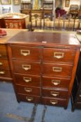 Mahogany Ten Drawer Office Filing Cabinet
