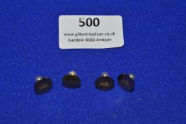 Two Pairs of 18ct Gold Pearl Mounted Collar Studs ~4.7g gross