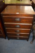1930's Five Drawer Oak Office Filing Chest