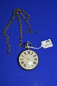 Hallmarked Silver Pocket Watch and Chain (AF)