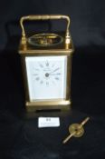 French Brass Carriage Clock by St. Suzanne