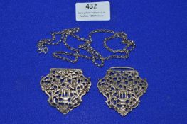 Hallmarked Sterling Silver Nurses Belt Buckle, and a Silver Belcher Chain