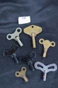 Seven Vintage Clock Keys
