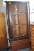 Oak and Mahogany Glazed Corner Cupboard