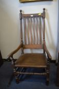 18th Century Oak Pegged Slat-Back Chair