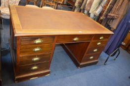 Edwardian Mahogany Partner's Desk from Hymers School