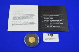 24ct Gold Mexican Libertad Coin ~3.1g 1/10oz