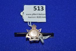 Army Cyclist Corps Hallmarked Sterling Silver Military Pin Badge