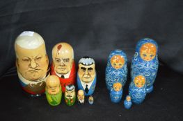 Two Sets of Russian Matryoshka Dolls